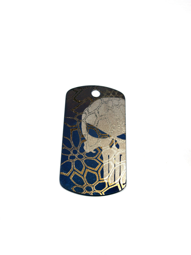 Load image into Gallery viewer, Punisher Titanium tag, Military badge, military Tag, Hypoalergic, pet tag, titanium edc, medical tag, medical alert tag, engraved tag