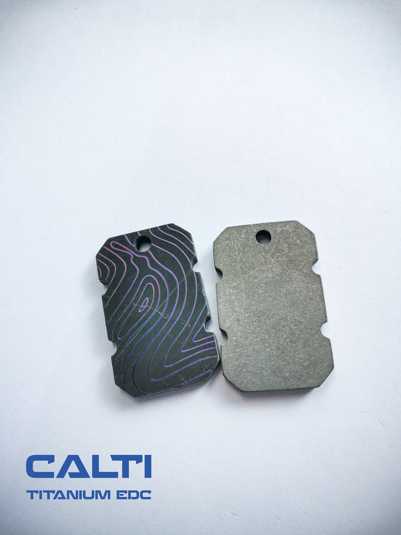 Load image into Gallery viewer, Thick Tiny Titanium tag, Military badge, military Tag, Hypoalergic, Dog tag, pet tag, titanium edc, medical tag, medical alert tag, engraved