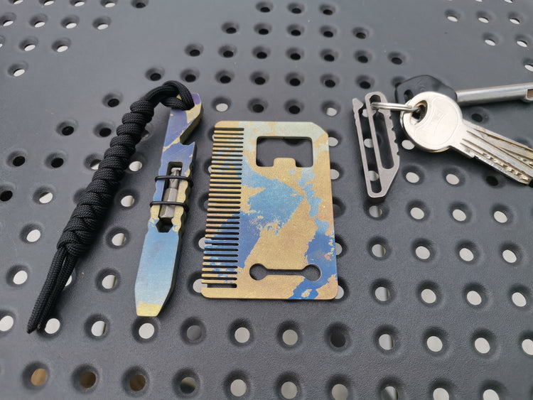 Titanium RFID blocking card sized combs