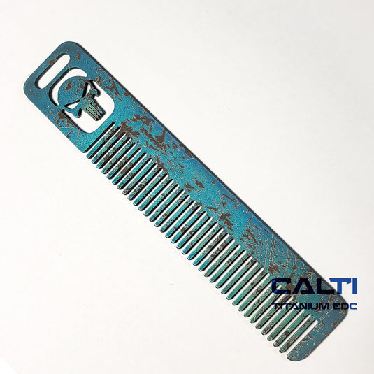 Custom Titanium Pocket Comb - Middle Size EDC Hair & Beard Tool by CALTI