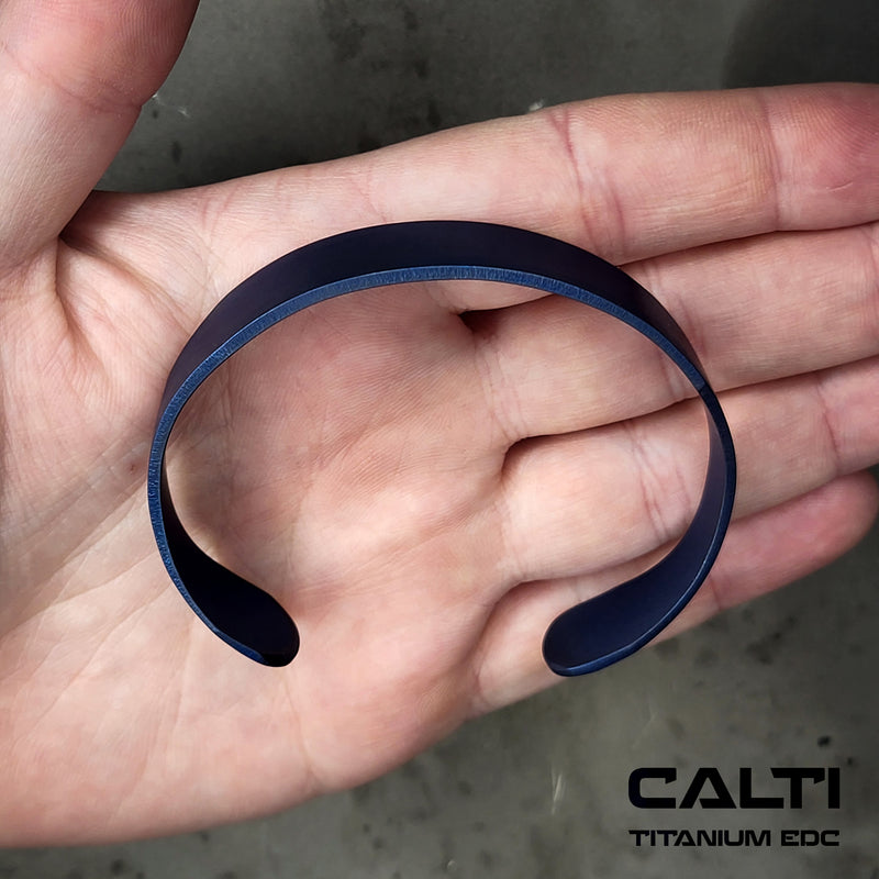 Load image into Gallery viewer, CALTI Raw Titanium Cuff Bracelet Hypoallergenic Anodized Design

