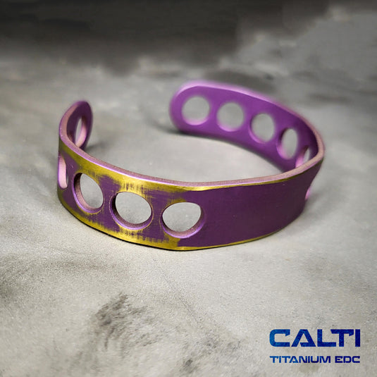 CALTI Titanium Two-Tone Cuff Bracelet Hypoallergenic Anodized Design