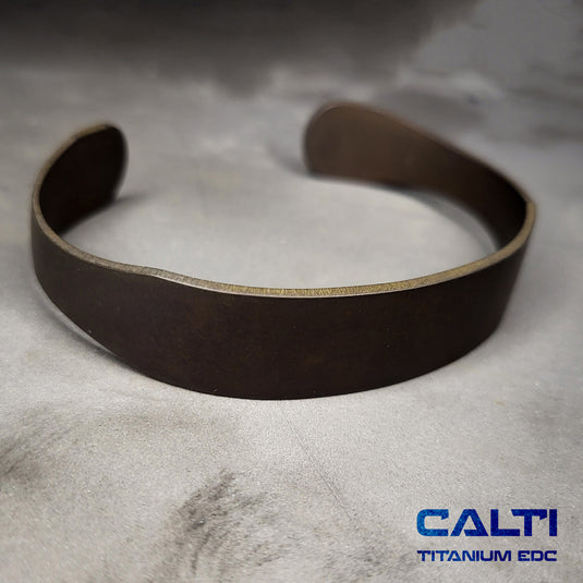 CALTI Raw Titanium Cuff Bracelet Hypoallergenic Anodized Design