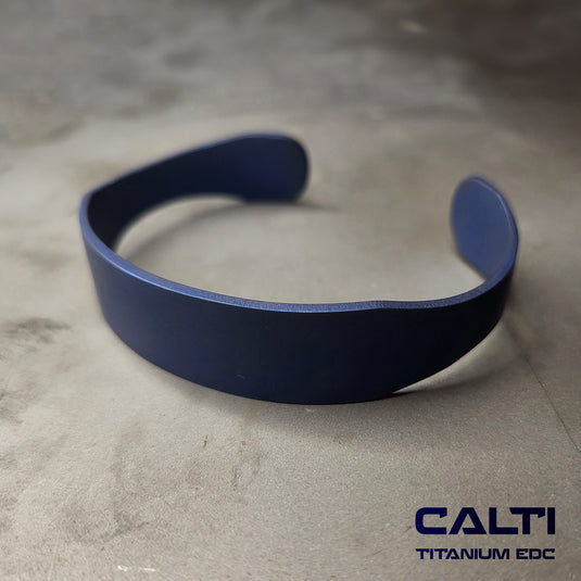 CALTI Raw Titanium Cuff Bracelet Hypoallergenic Anodized Design
