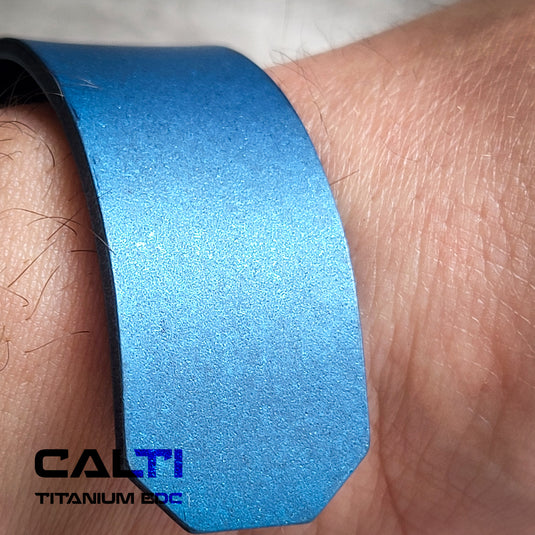 CALTI Raw Titanium Cuff Bracelet Hypoallergenic Anodized Design Two Tone