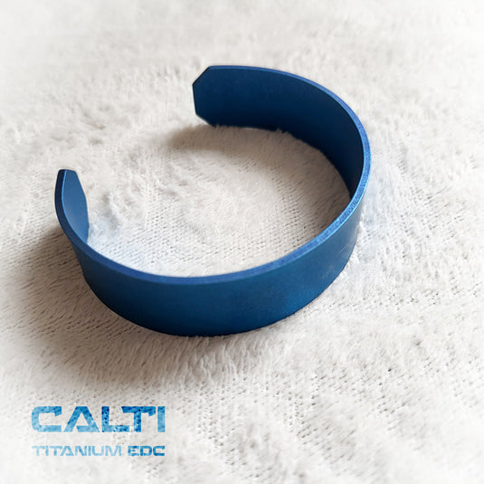 CALTI Raw Titanium Cuff Bracelet Hypoallergenic Anodized Design Two Tone
