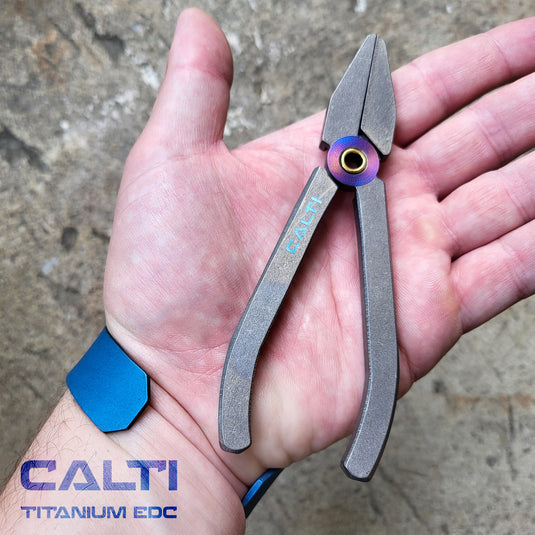 CALTI Raw Titanium Cuff Bracelet Hypoallergenic Anodized Design Two Tone