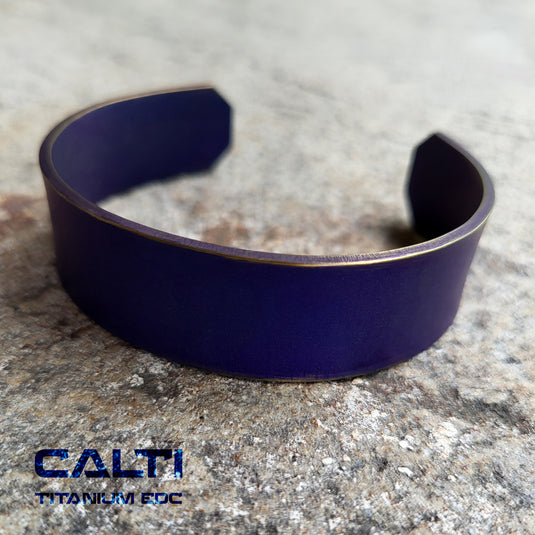CALTI Customized Titanium Cuff Bracelet Hypoallergenic Anodized Design Two Tone