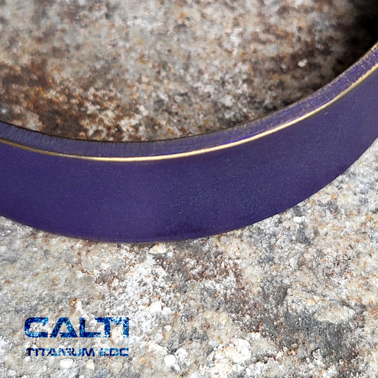 CALTI Customized Titanium Cuff Bracelet Hypoallergenic Anodized Design Two Tone