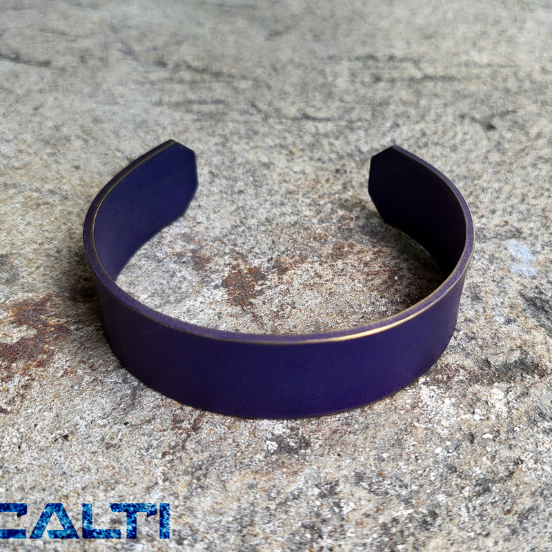 Load image into Gallery viewer, CALTI Customized Titanium Cuff Bracelet Hypoallergenic Anodized Design Two Tone
