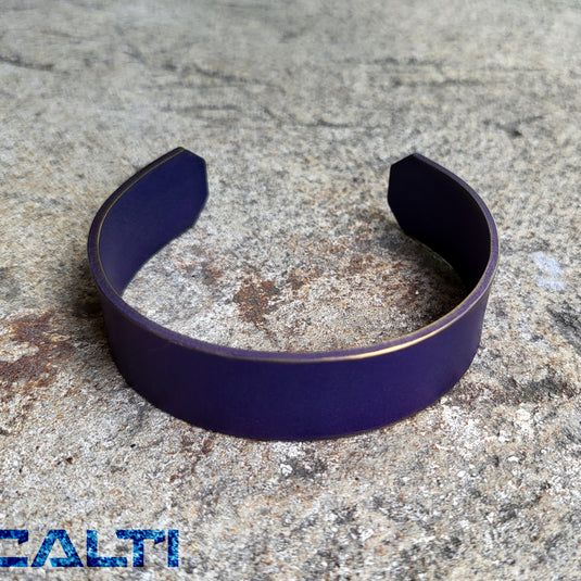 CALTI Customized Titanium Cuff Bracelet Hypoallergenic Anodized Design Two Tone