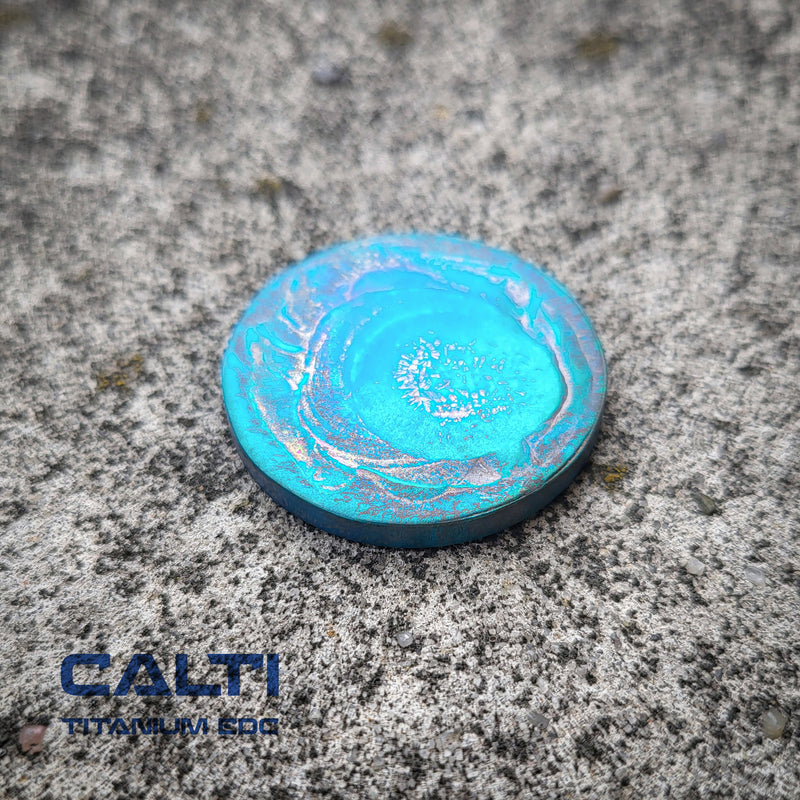 Load image into Gallery viewer, Titanium EDC Worry Coin - Toy Haptic - EDC Keychain - Knife Accessories - Worry beads - Fidget Toy
