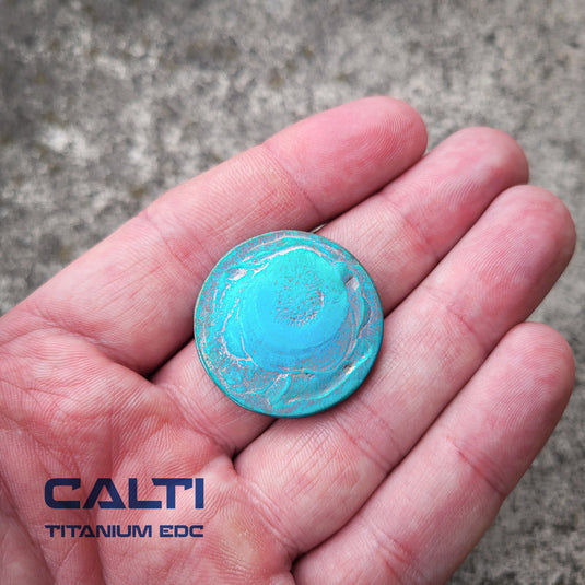 Titanium EDC Worry Coin - Toy Haptic - EDC Keychain - Knife Accessories - Worry beads - Fidget Toy