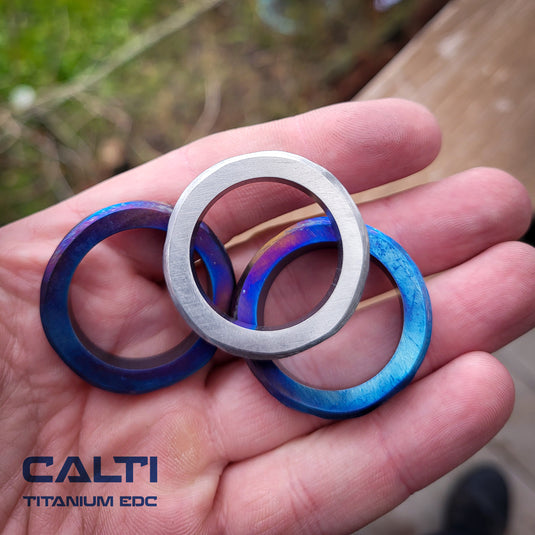 Calti Handcrafted Titanium Keychain Ring | Grade 2 Heavy-Duty EDC Key Loop