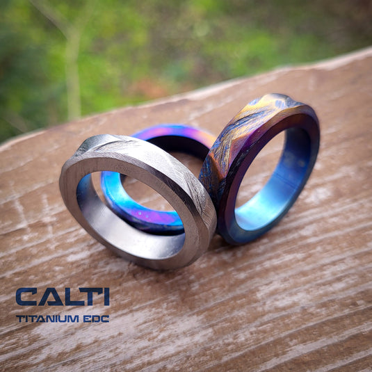 Calti Handcrafted Titanium Keychain Ring | Grade 2 Heavy-Duty EDC Key Loop