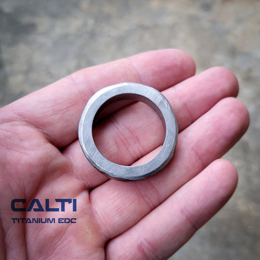 Calti Handcrafted Titanium Keychain Ring | Grade 2 Heavy-Duty EDC Key Loop
