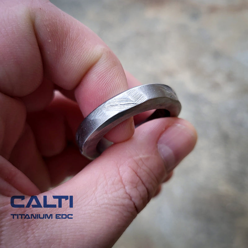 Load image into Gallery viewer, Calti Handcrafted Titanium Keychain Ring | Grade 2 Heavy-Duty EDC Key Loop
