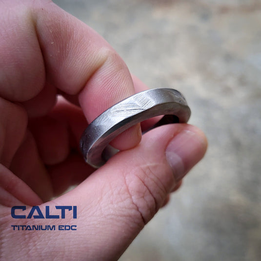 Calti Handcrafted Titanium Keychain Ring | Grade 2 Heavy-Duty EDC Key Loop