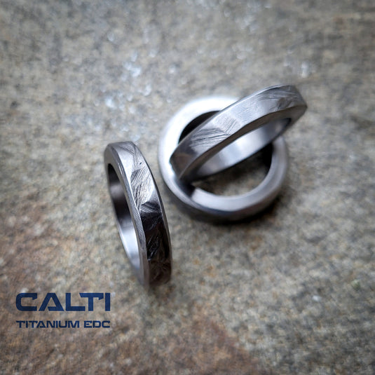 Calti Handcrafted Titanium Keychain Ring | Grade 2 Heavy-Duty EDC Key Loop