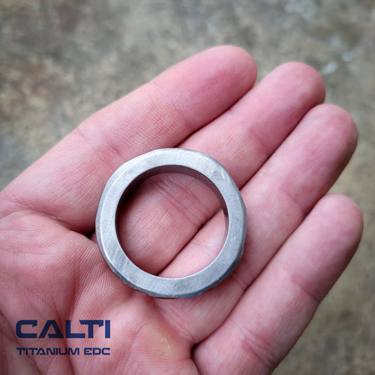 Calti Handcrafted Titanium Keychain Ring | Grade 2 Heavy-Duty EDC Key Loop