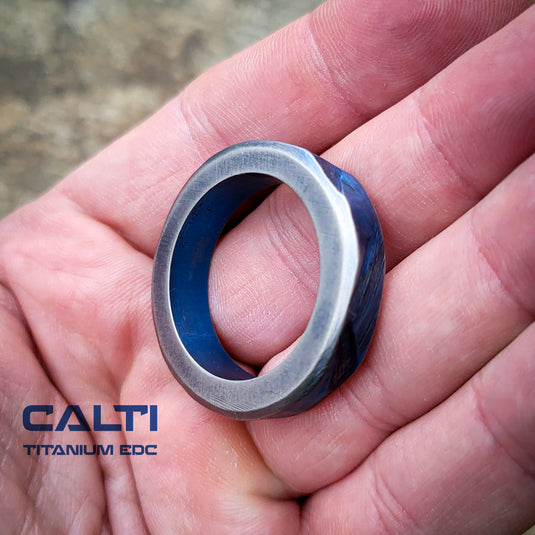 Calti Handcrafted Titanium Keychain Ring | Grade 2 Heavy-Duty EDC Key Loop