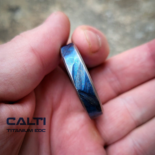 Calti Handcrafted Titanium Keychain Ring | Grade 2 Heavy-Duty EDC Key Loop