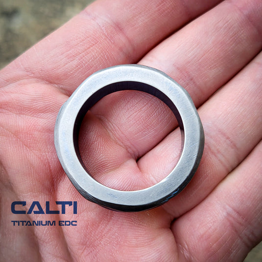 Calti Handcrafted Titanium Keychain Ring | Grade 2 Heavy-Duty EDC Key Loop