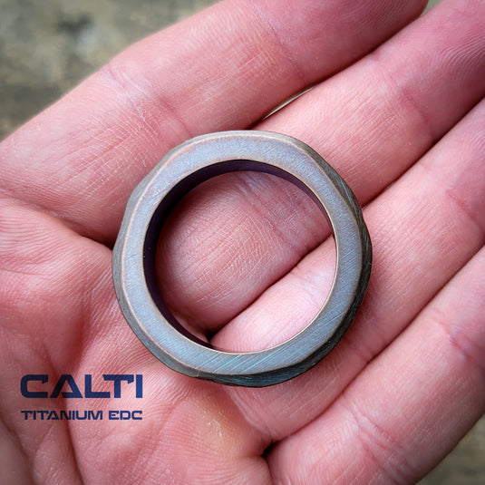 Calti Handcrafted Titanium Keychain Ring | Grade 2 Heavy-Duty EDC Key Loop