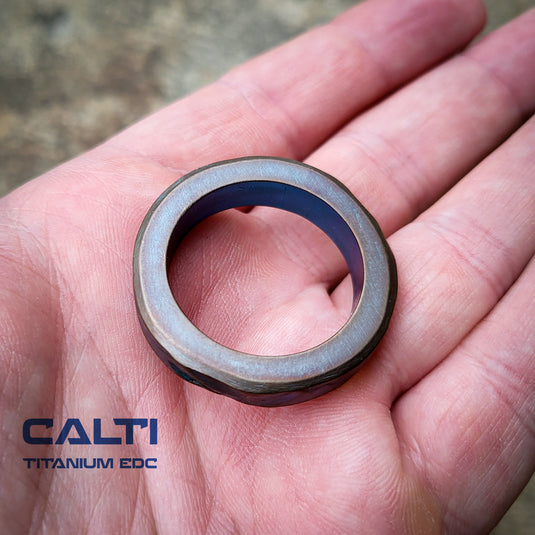 Calti Handcrafted Titanium Keychain Ring | Grade 2 Heavy-Duty EDC Key Loop