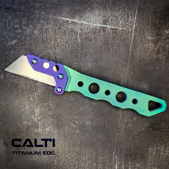 Custom Titanium Utility Blade Holder - EDC Pocket Knife & Box Cutter - Durable EDC Blade Holder