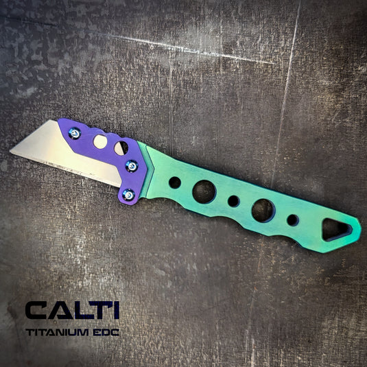 Custom Titanium Utility Blade Holder - EDC Pocket Knife & Box Cutter - Durable EDC Blade Holder