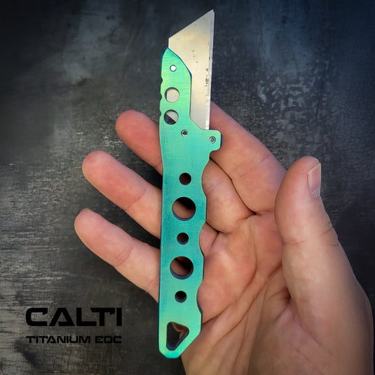 Custom Titanium Utility Blade Holder - EDC Pocket Knife & Box Cutter - Durable EDC Blade Holder