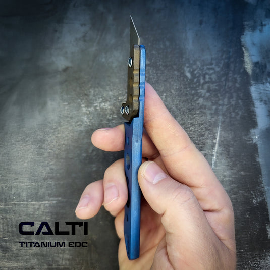 Custom Titanium Utility Blade Holder - EDC Pocket Knife & Box Cutter - Durable EDC Blade Holder