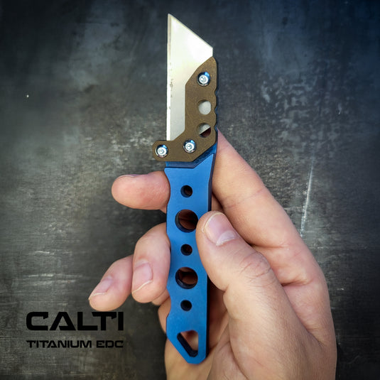 Custom Titanium Utility Blade Holder - EDC Pocket Knife & Box Cutter - Durable EDC Blade Holder