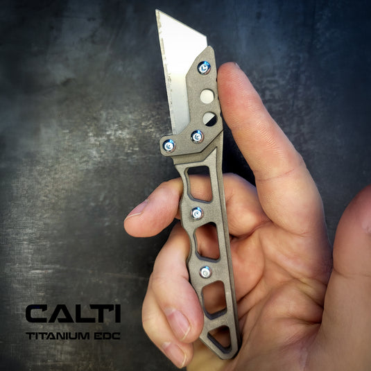 Custom Titanium Utility Blade Holder - EDC Pocket Knife & Box Cutter - Durable EDC Blade Holder