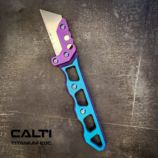 Custom Titanium Utility Blade Holder - EDC Pocket Knife & Box Cutter - Durable EDC Blade Holder