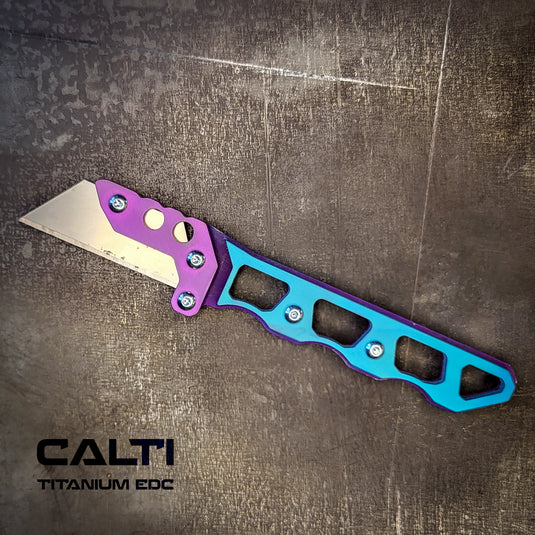 Custom Titanium Utility Blade Holder - EDC Pocket Knife & Box Cutter - Durable EDC Blade Holder