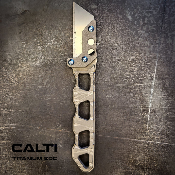 Custom Titanium Utility Blade Holder - EDC Pocket Knife & Box Cutter - Durable EDC Blade Holder