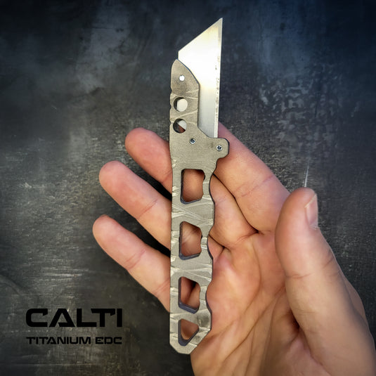 Custom Titanium Utility Blade Holder - EDC Pocket Knife & Box Cutter - Durable EDC Blade Holder
