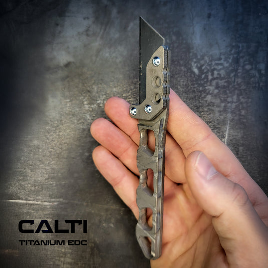 Custom Titanium Utility Blade Holder - EDC Pocket Knife & Box Cutter - Durable EDC Blade Holder