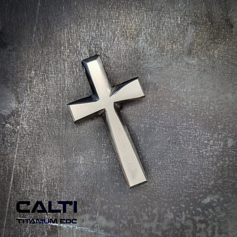 Load image into Gallery viewer, Big Custom Titanium Cross, Hypoallergic Christian Custom Accessory, Necklace or Keychain
