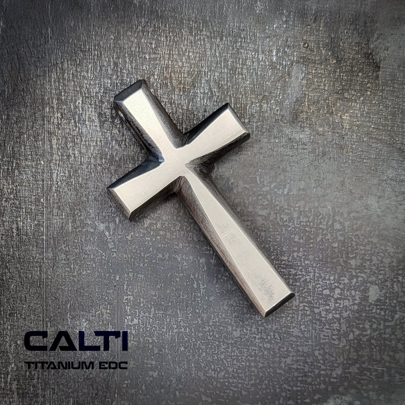 Load image into Gallery viewer, Big Custom Titanium Cross, Hypoallergic Christian Custom Accessory, Necklace or Keychain

