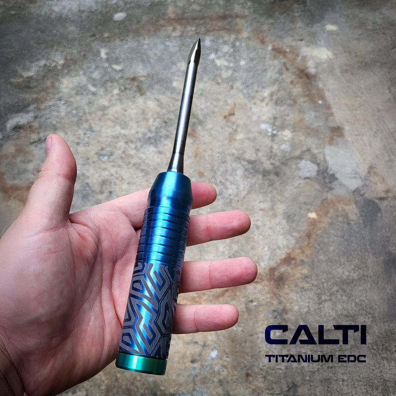 Load image into Gallery viewer, Custom Handmade Titanium Flathead Screwdriver - With internal tool compartment - Precision Salt Waterproof Tool
