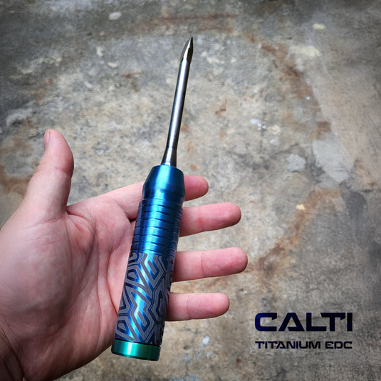 Custom Handmade Titanium Flathead Screwdriver - With internal tool compartment - Precision Salt Waterproof Tool