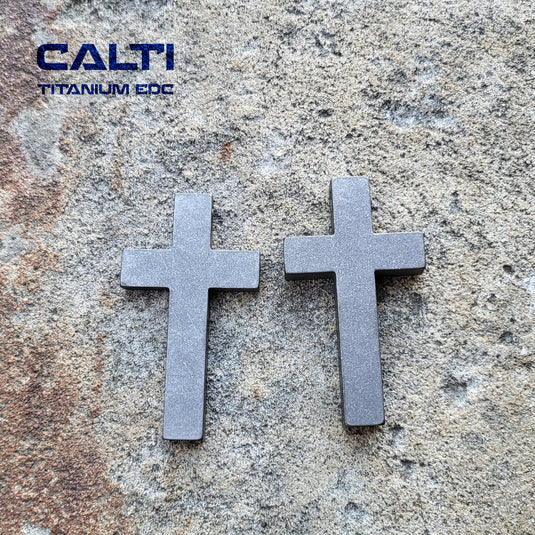 Big Titanium Cross, Hypoallergic Christian Custom Accessory, Necklace or Keychain