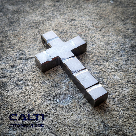 Custom Titanium Large Cross Necklace/Keychain: Hypoallergenic Christian Accessory