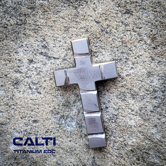 Custom Titanium Large Cross Necklace/Keychain: Hypoallergenic Christian Accessory