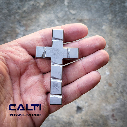 Custom Titanium Large Cross Necklace/Keychain: Hypoallergenic Christian Accessory