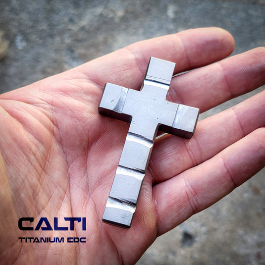 Custom Titanium Large Cross Necklace/Keychain: Hypoallergenic Christian Accessory