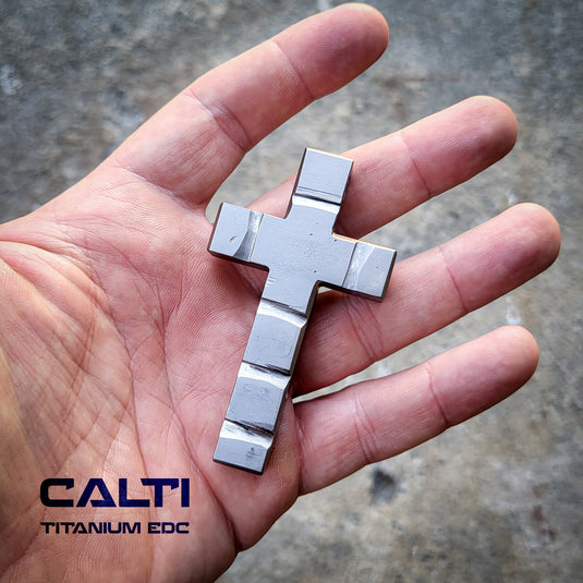 Custom Titanium Large Cross Necklace/Keychain: Hypoallergenic Christian Accessory